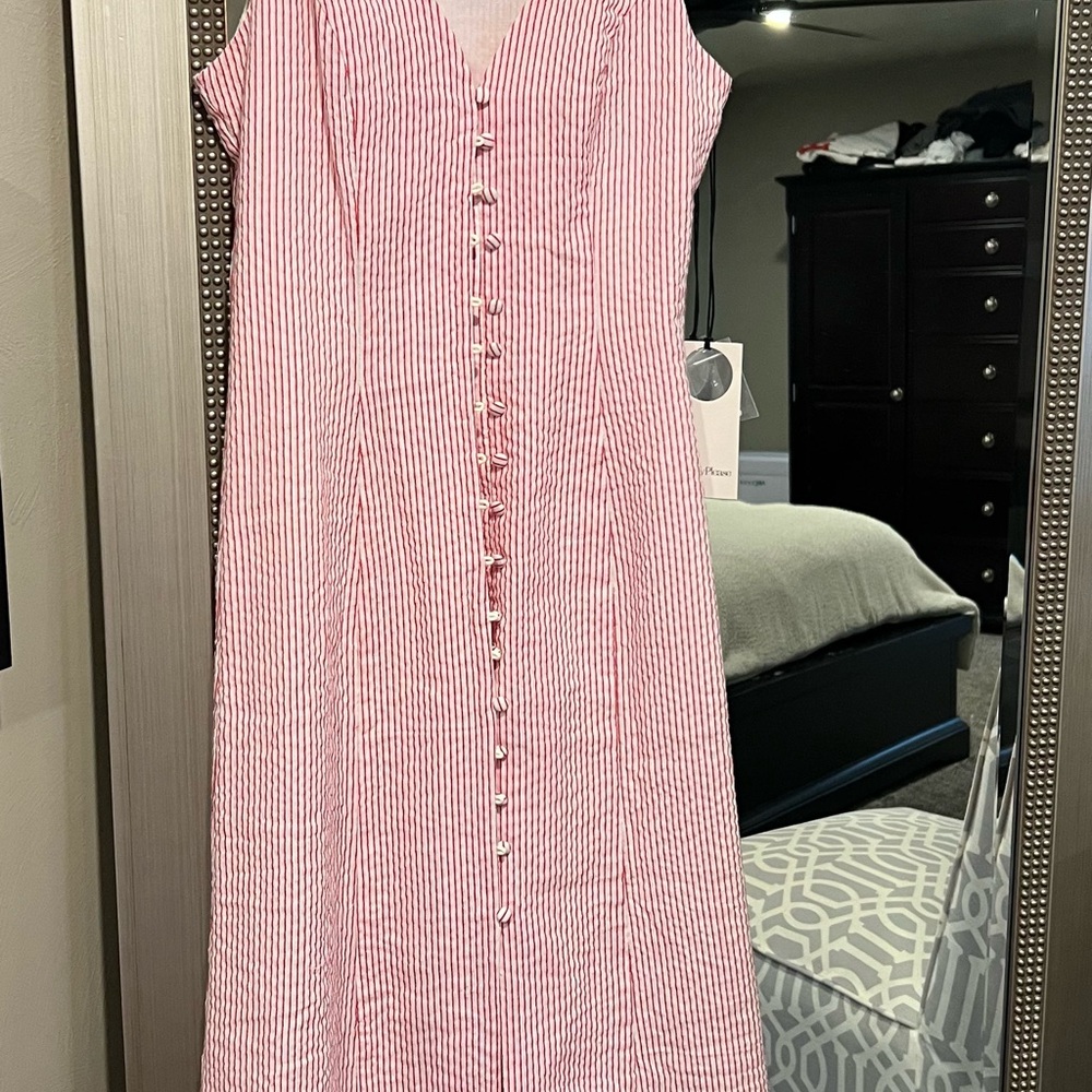 Striped Pink Button-Down Dress